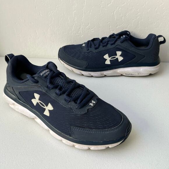 Under Armour Sneakers Men's 8.5 Blue Charged Assert 9 Running Shoes Mesh Lace-Up - Picture 1 of 14